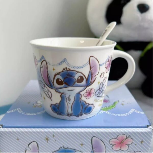 Disney Stitch Ceramic Coffee Mug with Spoon 250ml - Image 2