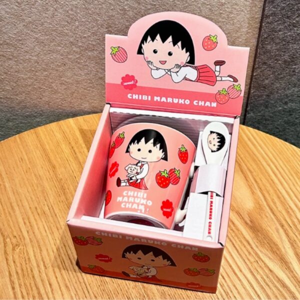 Chibi Maruko Chan Ceramic Coffee Mug And Spoon - Image 2