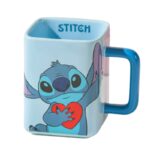 Disney Stitch Square Mug  Cute Cartoon Design With Blue Handle 450ml