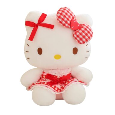 Hello Kitty Plush Toy With Checked Red Bow 35Cm