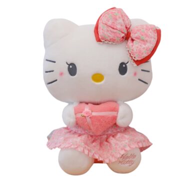 Hello Kitty Plush With Rose And Signature Ribbon 35Cm