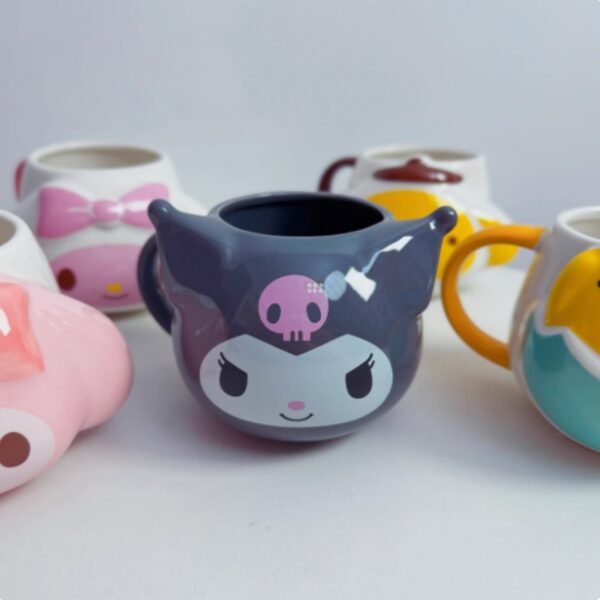 Kawaii Cute Kuromi Ceramic Cups With Handle Porcelain Coffee Mug - Image 2