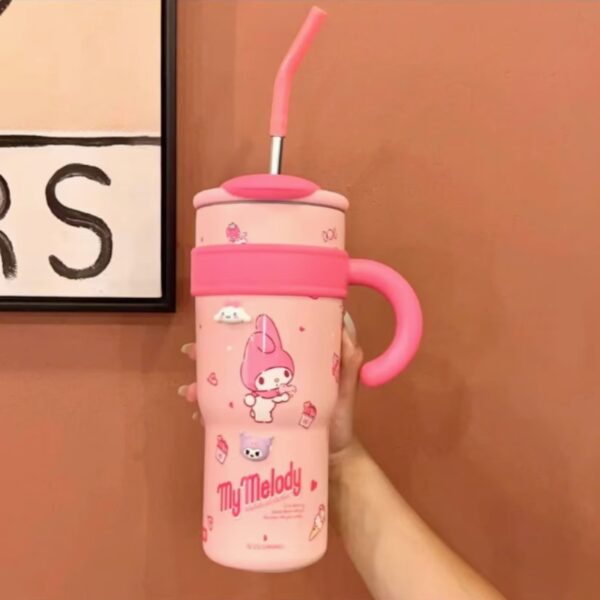 My Melody Cup With Straw, Pink Handle And Cute Sanrio Drinkware For Kids And Fans 1200 Ml - Image 3