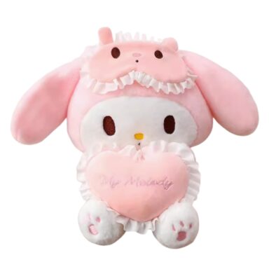 My Melody Plush with Heart Pillow & Sleep Mask – 35cm