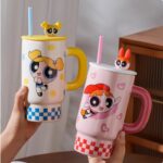 Powerpuff Girls Ceramic Mug With Lid And Straw 850ml - Image 3