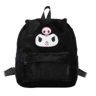 Sanrio Kuromi Cute Cartoon Plush Backpack Black