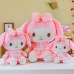 Sanrio My Melody Plush With Pink Checkered Ribbon And Dress 35Cm - Image 2