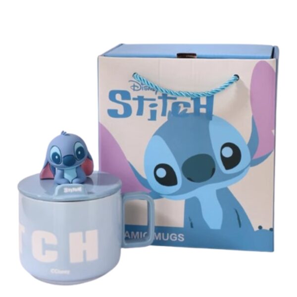 Stitch Ceramic Coffee Mug With Character Lid - Image 1