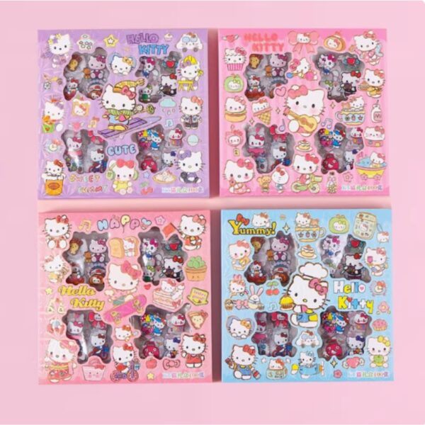 100 Sheets Sanrio Hello Kitty Stickers Kit, Vinyl Cartoon Aesthetic Decorative Sticker Set, Ideal for Scrapbooking, Journaling, Laptops, and Room Decoration - Image 1