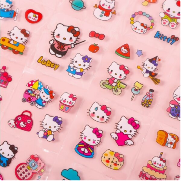 100 Sheets Sanrio Hello Kitty Stickers Kit, Vinyl Cartoon Aesthetic Decorative Sticker Set, Ideal for Scrapbooking, Journaling, Laptops, and Room Decoration - Image 4
