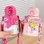 My Little Pony Kids Insulated Stainless Steel Water Bottle with Strap – Pink – 600ml - Image 2