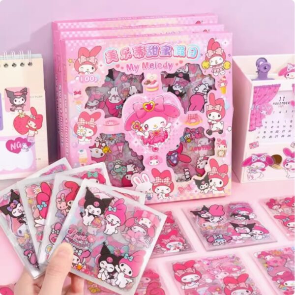 My Melody Kawaii Sticker Collection Pack, 100 Pieces, Pink Theme - Image 2