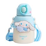 Sanrio Cinnamoroll Kids Water Bottle With Strap, Insulated Stainless Steel, Blue And White 600ml