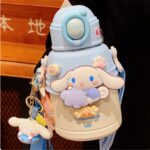 Sanrio Cinnamoroll Kids Water Bottle With Strap, Insulated Stainless Steel, Blue And White 600ml - Image 2