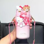 Sanrio Hello Kitty Insulated Stainless Steel Water Bottle With Strap 550ml - Image 2