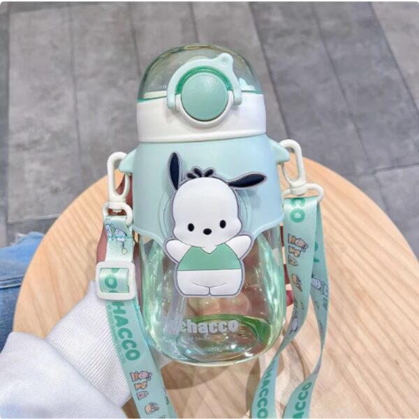 Sanrio Pochacco Water Bottle with Strap 650ml, Cute and Lightweight for Kids - Image 2