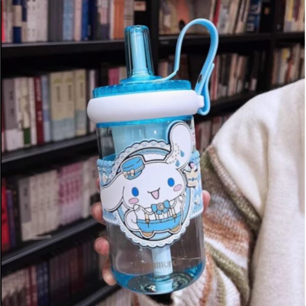 Cinnamoroll Blue Water Bottle with Straw 660ml, Leak Proof and Cute Design For Kids - Image 2