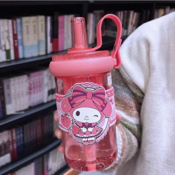 My Melody Pink Water Bottle With Straw 660ml, Leak Proof And Cute Design For Kids - Image 2